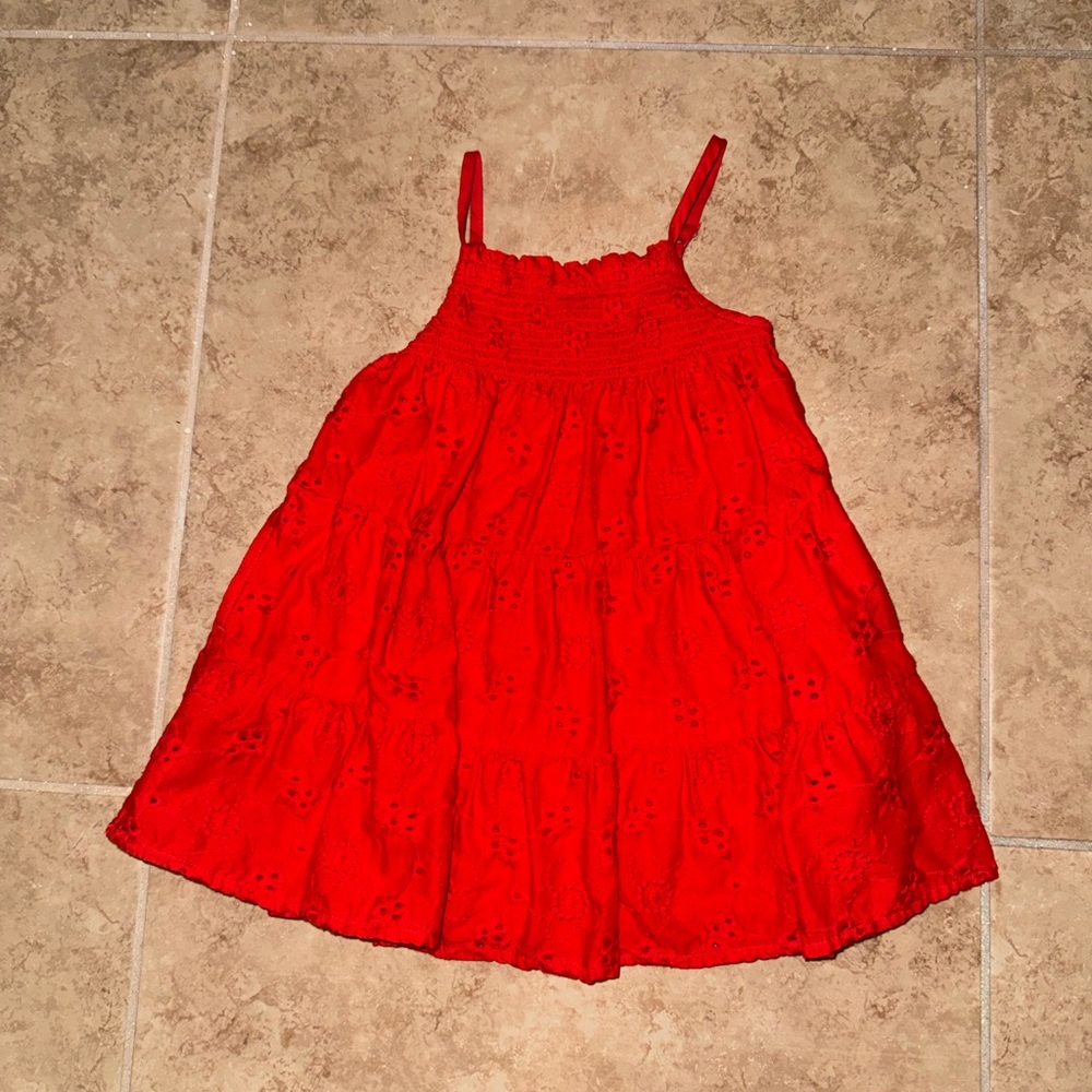 Cat & Jack Vibrant Red Casual Kids Dress